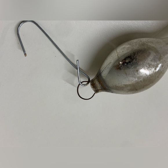 Early 20th Century Vtg Blown Mercury Glass Christmas Snake Tree Ornament - Picture 2 of 12